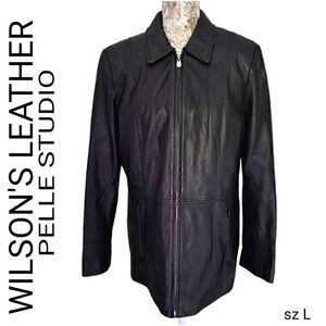 Wilson's Leather Pelle Studio Black All Season Coat w Removable Insulated Liner